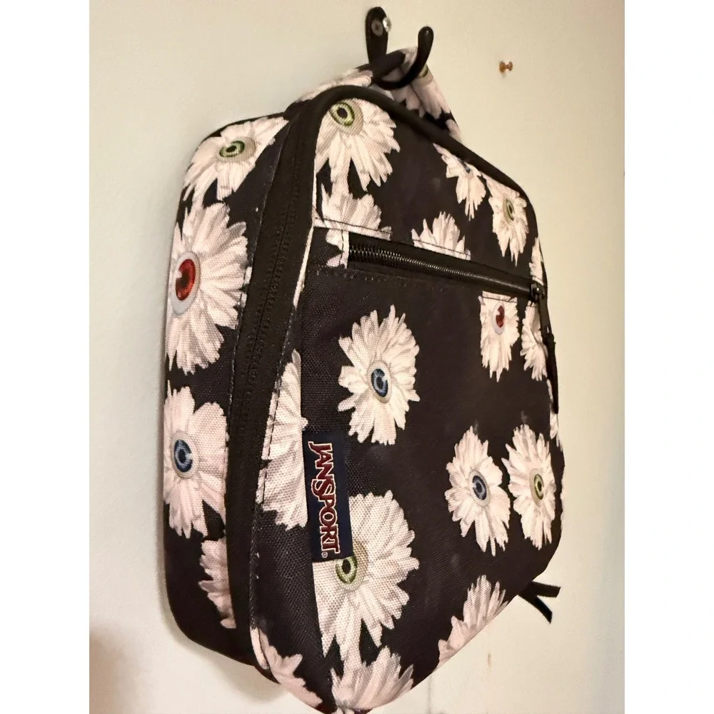 Jansport Lunch Break Insulated Lunch Bag Eyeball Blossom Floral Black 5L NEW